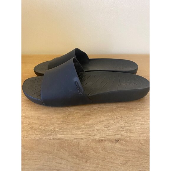 Crocs Black Slide Sandals Women's Size 10 - Picture 2 of 5
